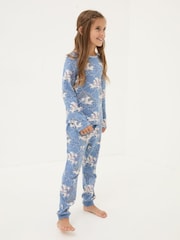 FatFace Blue Horse Print Cotton Pyjama Set - Image 2 of 5