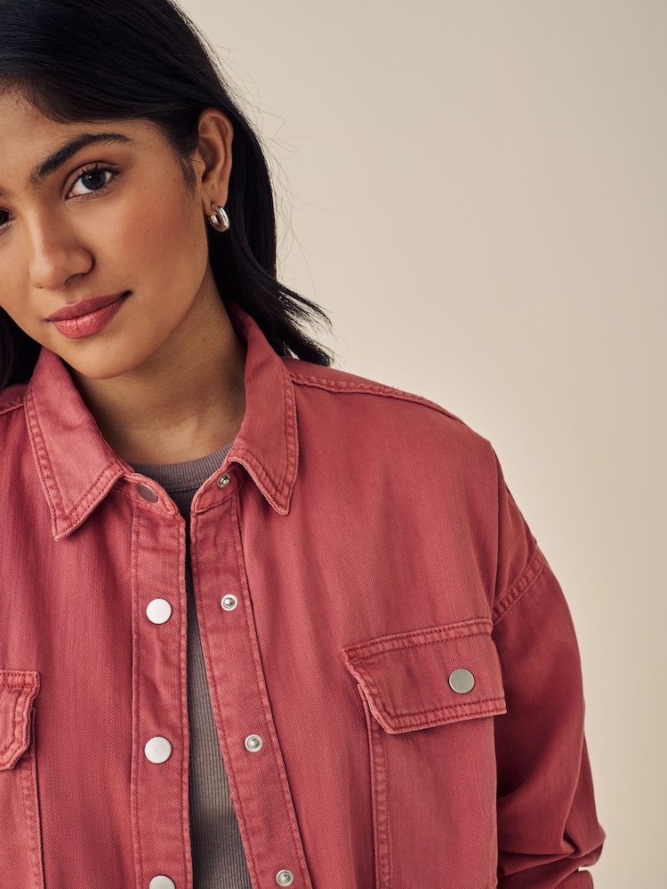 Rosérosa - Übergroßes Denim-Hemd aus 100% Baumwolle mit Print - Bild 2 von 4