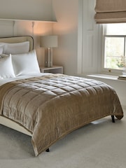 Oyster Quilted Lustre Velvet Bedspread - Image 1 of 3