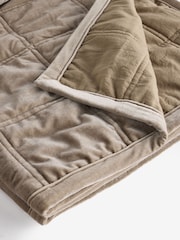 Oyster Quilted Lustre Velvet Bedspread - Image 3 of 3