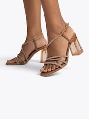 Carvela Brown Paparazza Jewel Block Sandals - Image 2 of 5