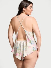 Victoria's Secret Pink Delicate Garden Print Satin Open Back Cami & Shorts Set - Image 2 of 3