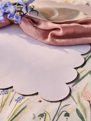 Set of 4 Pink Scallop Reversible Soft Faux Leather Placemats - Image 2 of 3