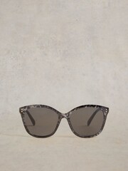 White Stuff Blue Sia Soft Cat-Eye Sunglasses - Image 1 of 4