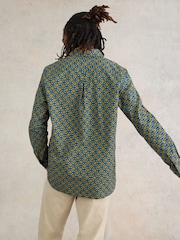 White Stuff Blue Round Flower Print Shirt - Image 2 of 7