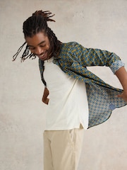 White Stuff Blue Round Flower Print Shirt - Image 3 of 7
