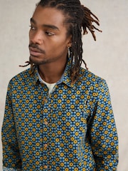 White Stuff Blue Round Flower Print Shirt - Image 4 of 7