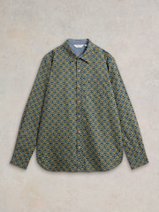 White Stuff Blue Round Flower Print Shirt - Image 5 of 7