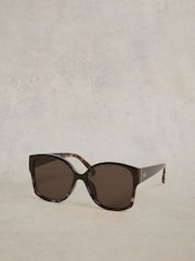 White Stuff Black Angled Dee Cateye Sunglasses - Image 2 of 4