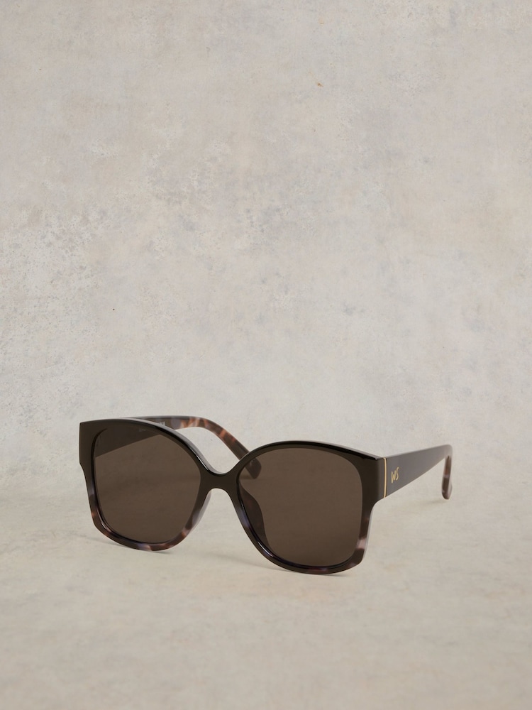 White Stuff Black Angled Dee Cateye Sunglasses - Image 2 of 4