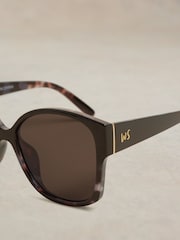 White Stuff Black Angled Dee Cateye Sunglasses - Image 3 of 4