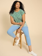 White Stuff Blue Janey Crop Jeggings - Image 4 of 7