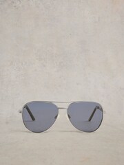 White Stuff Silver Tone Hana Style Sunglasses - Image 1 of 4