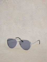 White Stuff Silver Tone Hana Style Sunglasses - Image 2 of 4