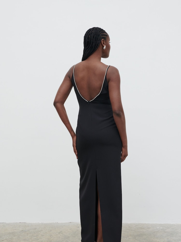 Pretty Lavish Black Val Plunge Embellished Maxi Dress - Image 2 of 3