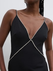 Pretty Lavish Black Val Plunge Embellished Maxi Dress - Image 3 of 3