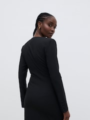 Pretty Lavish Black Lou Long Sleeve Embellished Trim Mini Dress - Image 3 of 5