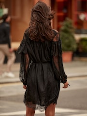 Black Lace Mini Dress - Image 3 of 5