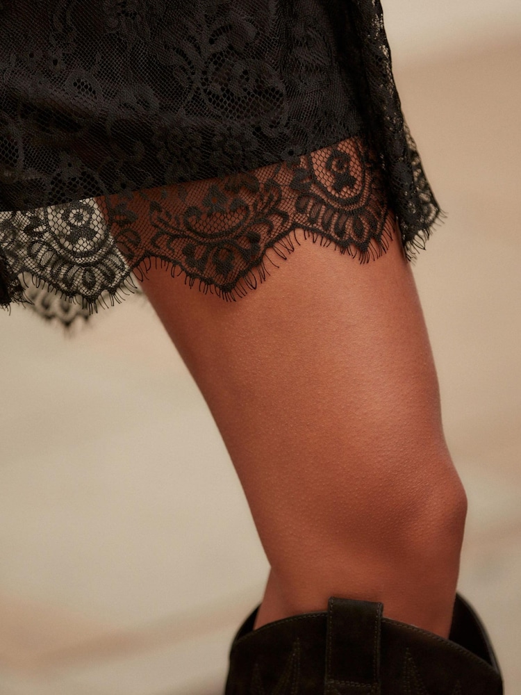 Black Lace Mini Dress - Image 5 of 5