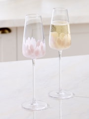 Set of 2 Pink Confetti Champagne Flutes - Image 1 of 4