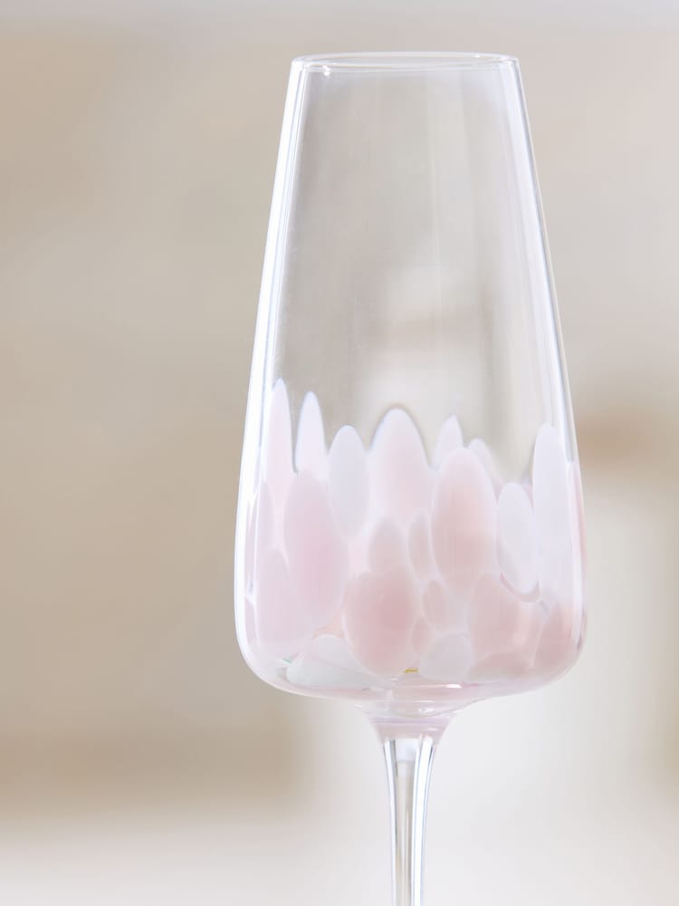 Set of 2 Pink Confetti Champagne Flutes - Image 3 of 4