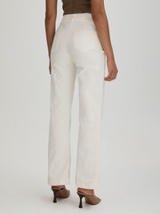 Paige High Rise Wide Leg Button Detail Jeans - Image 5 of 6