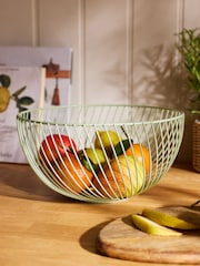 Sage Green Moderna Wire Fruit Bowl - Image 1 of 4