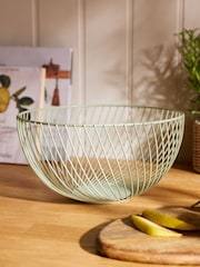 Sage Green Moderna Wire Fruit Bowl - Image 2 of 4