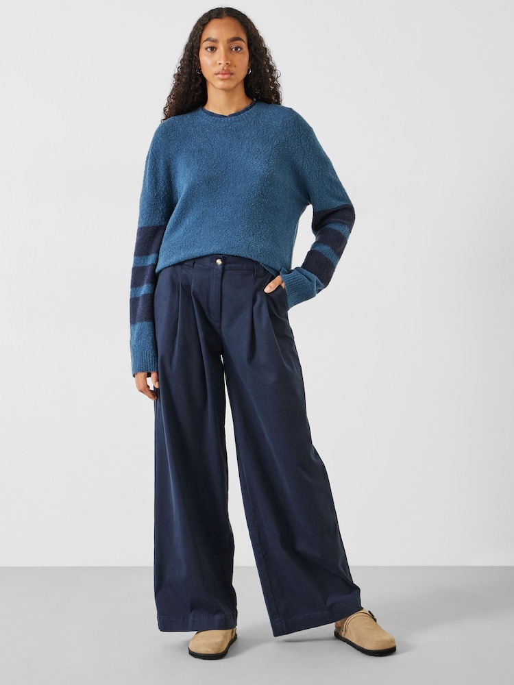 Hush Blue Ali Wide Chino Trousers - Image 1 of 5