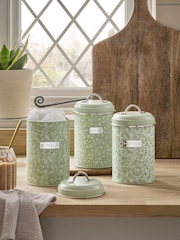 Set of 3 Sage Green Cordelia Ditsy Floral Storage Tins - Image 2 of 4