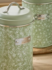 Set of 3 Sage Green Cordelia Ditsy Floral Storage Tins - Image 3 of 4