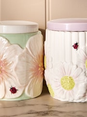Set of 3 Pastel Lila Floral Storage Jars - Image 3 of 5