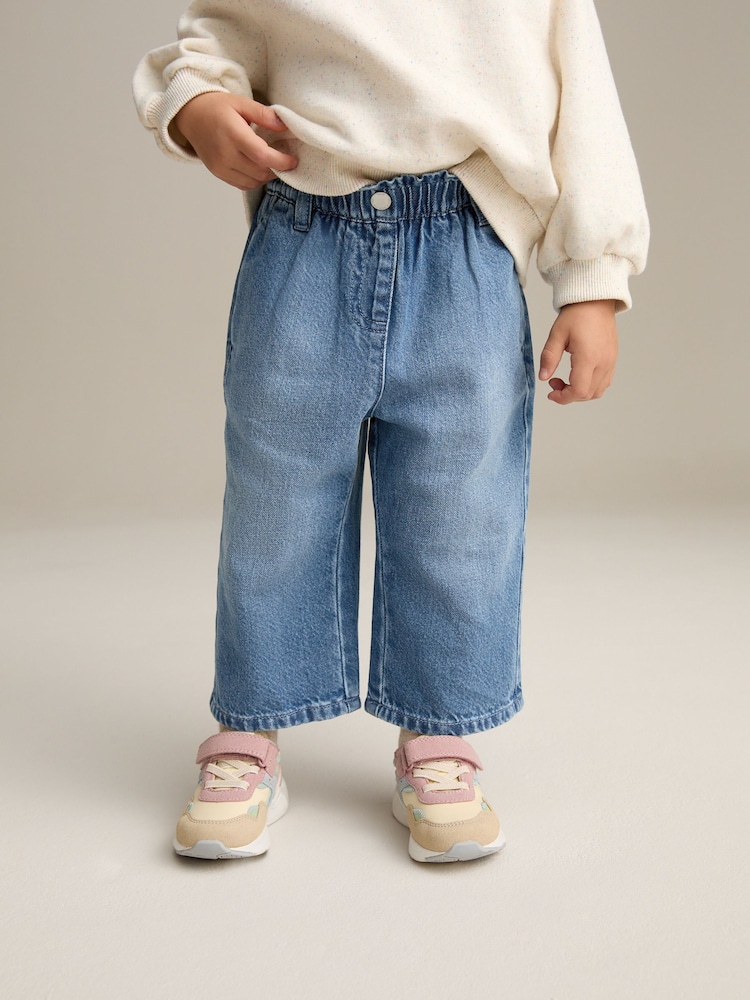 Blue Denim Wide Leg 100% Cotton Jeans (3mths-7yrs) - Image 1 of 9