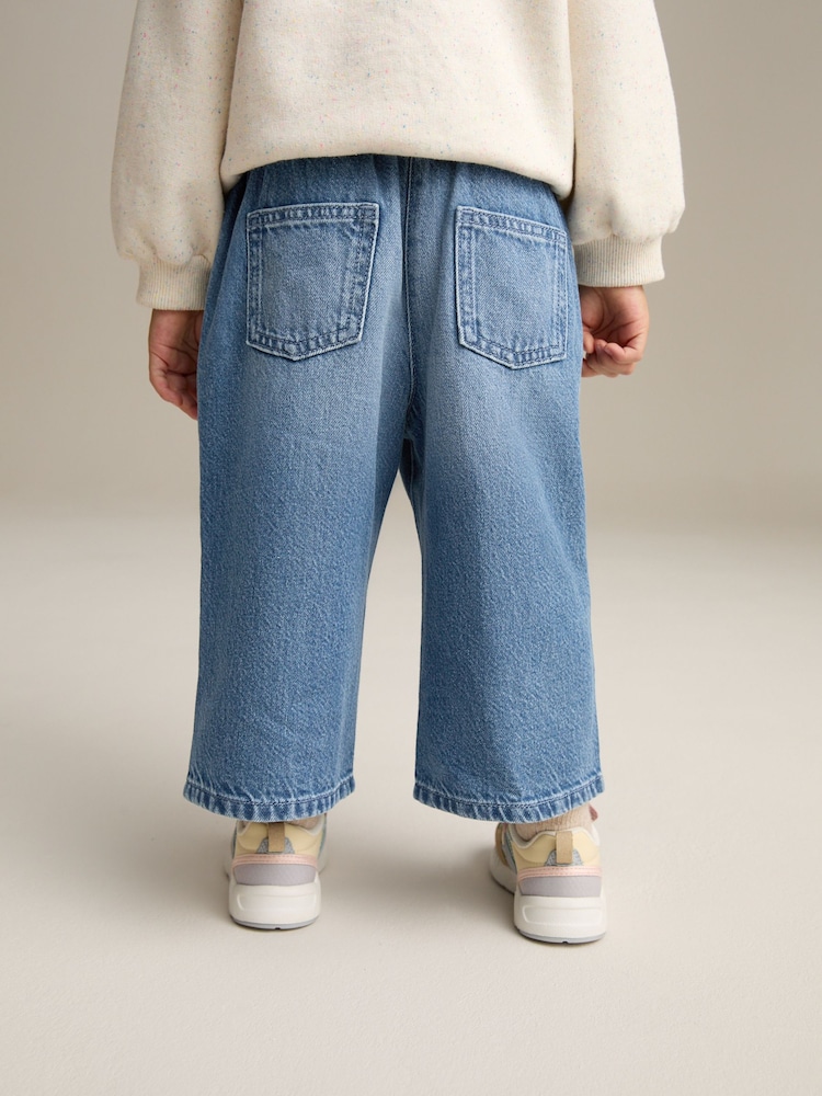 NEXT Ragazzo Jeans Elasticizzati a Gamba Larga Nero 4 Anni