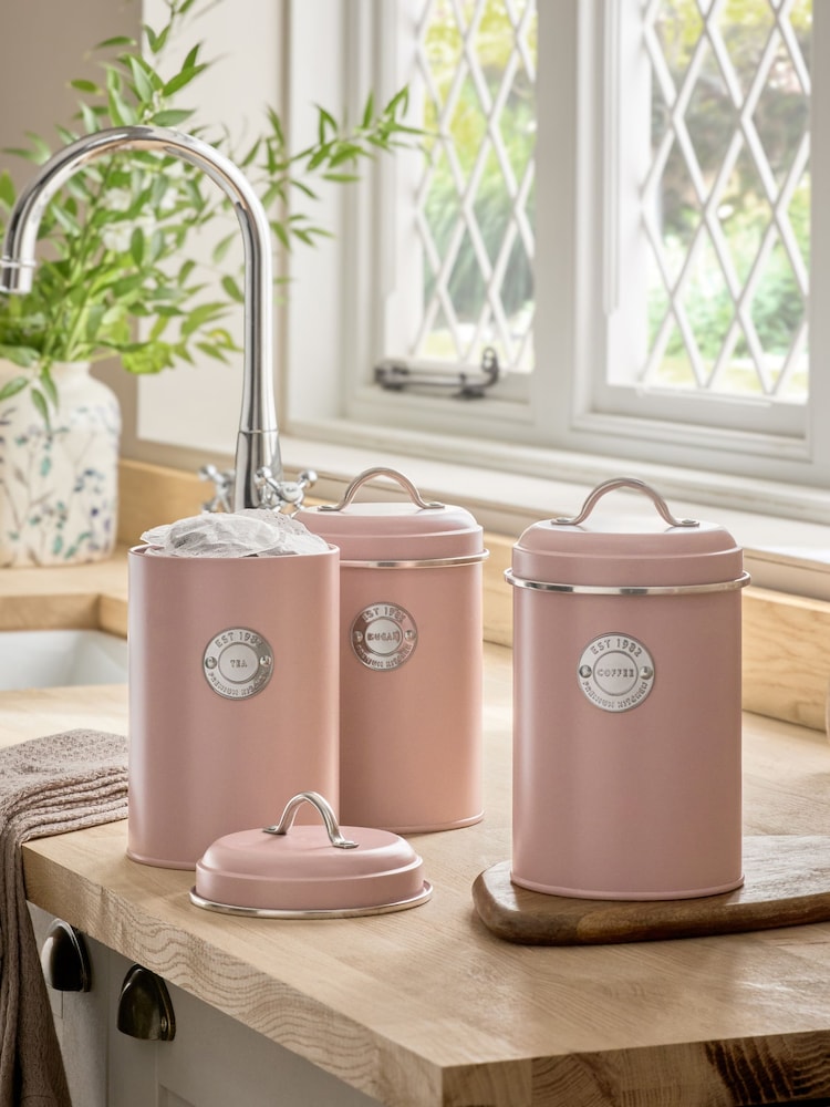 Set of 3 Pink Badge Storage Jars - Image 1 of 4