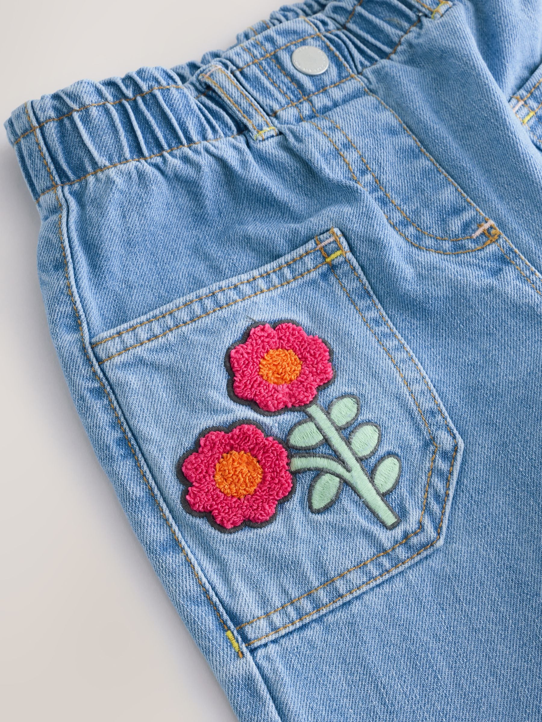 Buy Denim Boucle Butterfly Embellished 100% Cotton Jeans