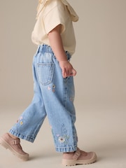 Denim Floral Print Embroidered Barrel-Leg Jeans (3mths-7yrs) - Image 2 of 10