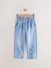 Denim Floral Print Embroidered Barrel-Leg Jeans (3mths-7yrs) - Image 6 of 10