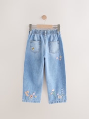 Denim Floral Print Embroidered Barrel-Leg Jeans (3mths-7yrs) - Image 7 of 10