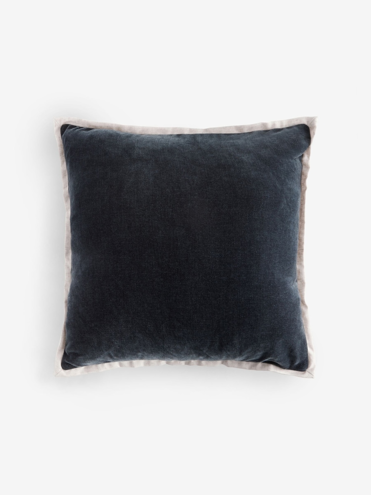 Blue Loxley Velvet 50 x 50cm Cushion - Image 3 of 5