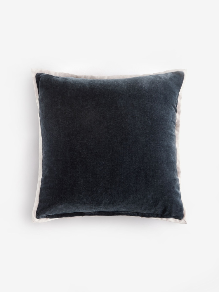 Blue Loxley Velvet 50 x 50cm Cushion - Image 4 of 5