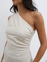 Pretty Lavish Cream Lorna One Shoulder Ruched Top - Image 4 of 5