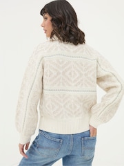 FatFace Ivory Haisley Pattern Cardigan - Image 2 of 6
