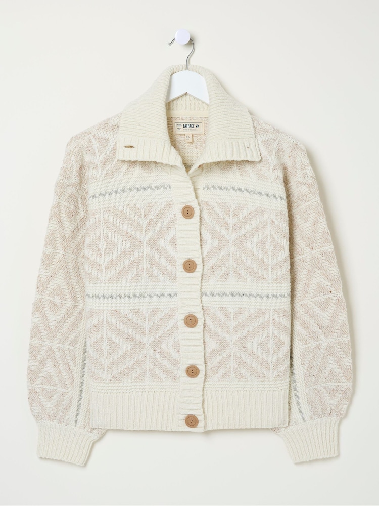FatFace Ivory Haisley Pattern Cardigan - Image 6 of 6 FatFace Ivory Haisley Pattern Cardigan - Image 6 of 6