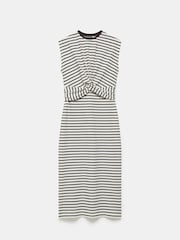 Mint Velvet Brown Twist Stripe Jersey Dress - Image 3 of 4