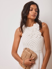 Mint Velvet White Floral Crochet Maxi Dress - Image 2 of 4