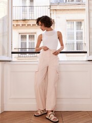 Mint Velvet Pink Cotton Parachute Trousers - Image 1 of 4