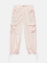 Mint Velvet Pink Cotton Parachute Trousers - Image 3 of 4