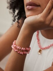 Mint Velvet Pink Shell Friendship Bracelet - Image 1 of 3