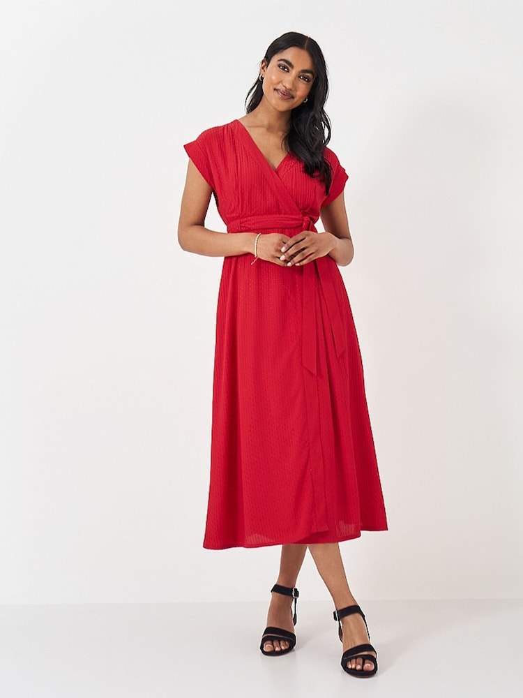 Crew Clothing Red Wrap Dress - Image 2 of 4
